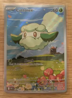 Cottonee 090/086 White Flare HP Full Art Rare Holo Pokemon Card NM - Image 1