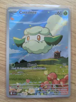 Cottonee 090/086 White Flare HP Full Art Rare Holo Pokemon Card NM - Image 3