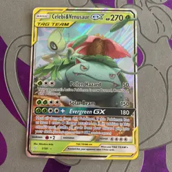 Pokemon TCG Celebi & Venusaur GX Holo Ultra Rare Card Team Up 1/181 NM/M - Image 1