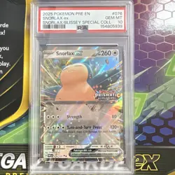 Pokemon Snorlax ex 076/131 Sv: Prismatic Evolutions 2025 PSA 10 English Holo - Image 1