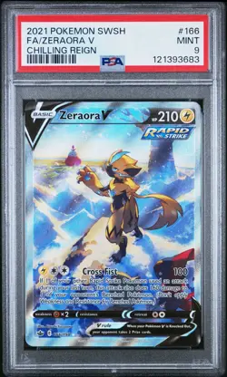 Pokemon TCG 2021 Chilling Reign Zeraora V 166/198 Alt Full Art Holo PSA 9 - Image 1
