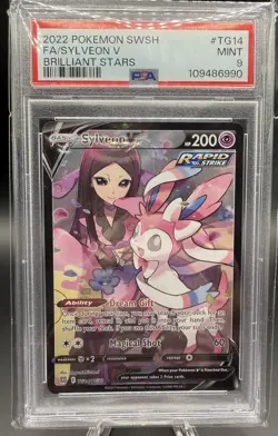Pokemon TCG Sylveon V TG14/TG30 Brilliant Stars TG Holo Full Art PSA 9 - Image 1