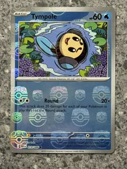 Pokemon TCG Card - Tympole 019/086 Master Ball Reverse Holo – S&V Black Bolt NM - Image 1