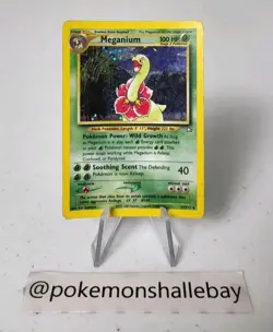 Meganium 11/111 - Neo Genesis *MP* Holo Rare Pokemon Card W/ SWIRL* - Image 1