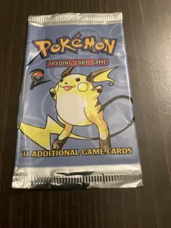 Base Set 2 Empty Booster Pack Wrapper Raichu Rare Vintage Pokemon Wrapper-Only - Image 1
