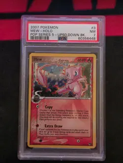 2007 POKEMON POP SERIES 5 INVERTED BACK #3 MEW DELTA SPECIES -HOLO PSA 7 - Image 1