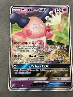 Pokemon TCG Mr. Mime GX Sun And Moon Team Up #67/181 Ultra Rare LP/MP - Image 1