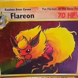 Pokemon Unlimited Flareon Jungle Holo Rare 3/64 English 1999 MP - Image 3