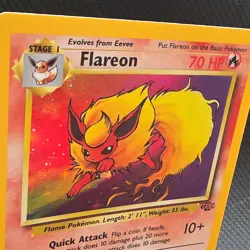 Pokemon Unlimited Flareon Jungle Holo Rare 3/64 English 1999 MP - Image 5
