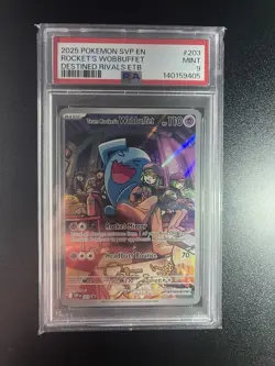 The Pokemon Company PSA 9 2025 Team Rocket's Wobbuffet SVP 203 EN Holo - Image 1
