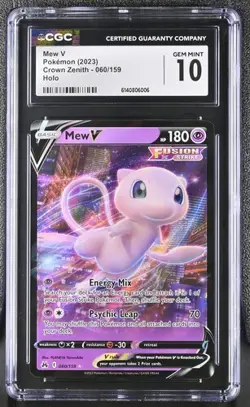 Pokemon Mew V Holo #060/159 Crown Zenith 2023 - CGC 10 Gem Mint - Image 1