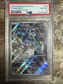 2025 Pokemon SVP EN Thundurus Black Star Promo ETB PSA 10 - Image 1