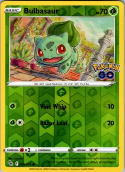Bulbasaur 001/078 Reverse Holo Pokemon GO Common NM - Image 1