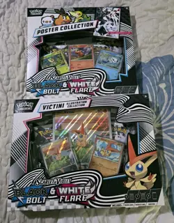 Pokemon TCG Black Bolt White Flare Victini Illustration & Poster Collection Lot - Image 1