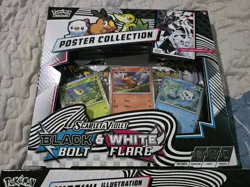 Pokemon TCG Black Bolt White Flare Victini Illustration & Poster Collection Lot - Image 2
