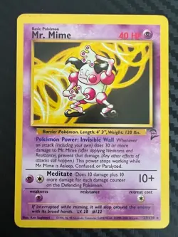 Pokemon TCG Mr. Mime 27/130 Base Set 2 Regular Rare MP - Image 1