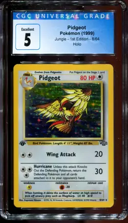 Pidgeot 1st Edition Holo - CGC 5 - Pokemon Jungle 8/64 - PSA - Image 1