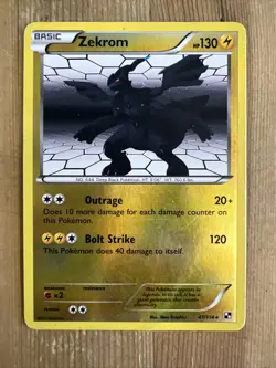 Pokemon TCG Zekrom Black and White 47/114 Reverse Holo Holo Rare MP - Image 1
