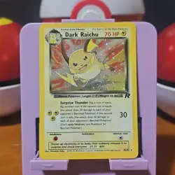 Pokemon TCG Dark Raichu 83/82 Team Rocket Secret Rare Unlimited Holo MP Swirl - Image 1
