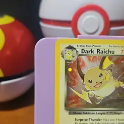 Pokemon TCG Dark Raichu 83/82 Team Rocket Secret Rare Unlimited Holo MP Swirl - Image 3