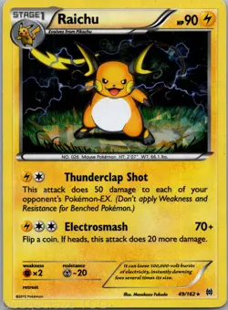 Raichu 49/162 Rare Deck Exclusive Cracked Ice Pokemon MP - Image 1