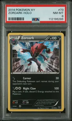 PSA 8 2014 POKEMON XY #73 ZOROARK-HOLO Fast & Free Delivery! - Image 1