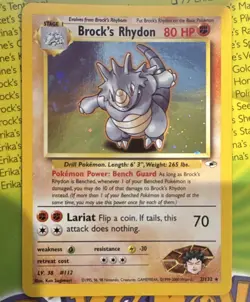 The Pokemon Company Brock's Rhydon Gym Heroes Holo ENG Unlimited 002/132 - Image 1