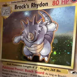 The Pokemon Company Brock's Rhydon Gym Heroes Holo ENG Unlimited 002/132 - Image 2
