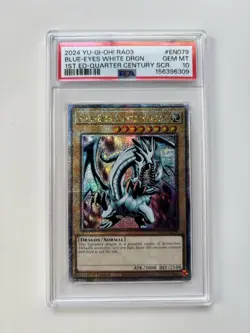 Konami Yu-Gi-Oh! Blue-Eyes White Dragon RA03-EN079 QCSR 1st Ed PSA 10 - Image 2