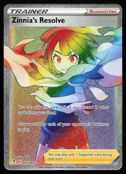 Zinnia's Resolve 225/203 Rainbow Rare Evolving Skies Pokemon Card - Image 1