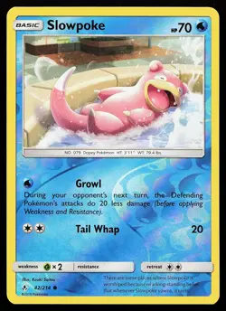 Slowpoke 42/214 Reverse Holo Common Unbroken Bonds Pokemon Card - Image 1