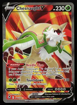 Chesnaught V 171/195 Ultra Rare Silver Tempest Pokemon Card - Image 1