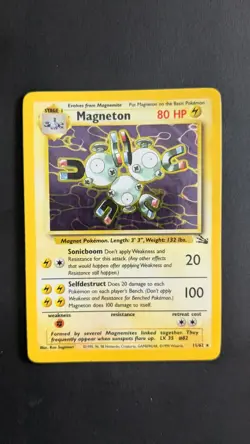 Magneton 11/62 1999 WOTC Fossil Collection Holo Rare Pokemon Card LP A - Image 1