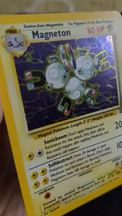 Magneton 11/62 1999 WOTC Fossil Collection Holo Rare Pokemon Card LP A - Image 2