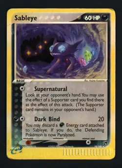 Sableye 10/100 Reverse Sandstorm Holofoil Holo Rare Pokemon TCG - Image 1