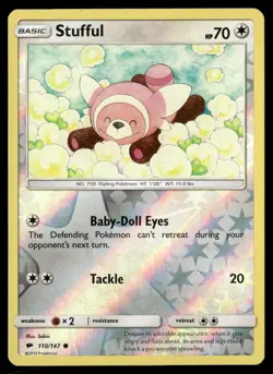 Stufful 110/147 Common Burning Shadows Pokemon Reverse Holo NM/M - Image 1
