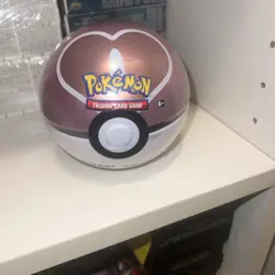 Pokemon TCG: LOVE BALL POKEBALL Tin (D21) FACTORY SEALED (RARE) DENT - Image 1
