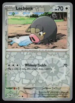 Lechonk 071/091 Common Paldean Fates Pokemon Reverse Holo Near Mint - Image 1