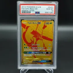 PSA 10 GEM MINT Pokemon Hidden Fates 2019 Tapu Bulu GX Full Art Ultra Rare #SV91 - Image 1