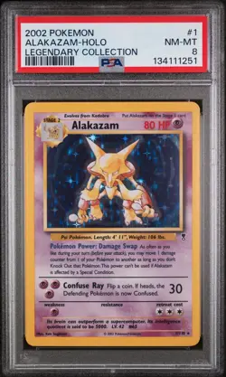 Pokemon TCG Alakazam 🥄🔮 Holo Rare Legendary Collection PSA 8 - Image 1