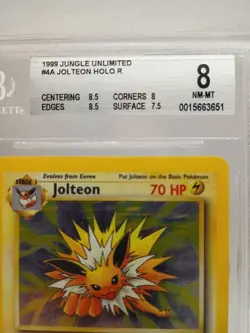 Jolteon 4/64 Jungle Unlimited Holo Rare BGS 8 Pokemon TCG NM/MT ENG - Image 2
