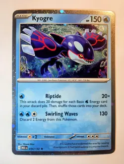Kyogre 034/132 Cosmos Holo Mega Evolution Pokemon Knockout Exclusive Promo NM - Image 1