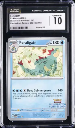 2025 ILLUSTRATION CONTEST 2024 WINNER PROMO #213 POKEMON CGC 10 GEM MINT - Image 1