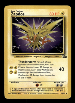 Pokemon TCG Fossil Zapdos 30/62 - Image 1