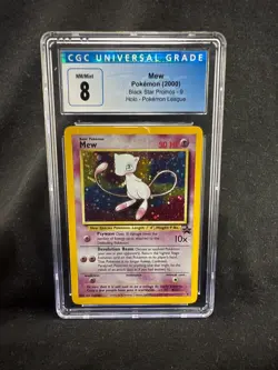 2000 Pokemon Mew Holo 9 Pokemon League Black Star Promo English CGC 8 - Image 1