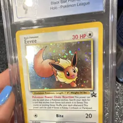Pokemon TCG Eevee CGC 9 Mint Holo Black Star Promo #11 Pokemon League 2000 - Image 5