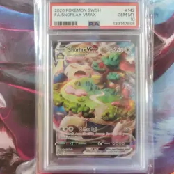 2020 Pokemon SWSH FA/ Snorlax Vmax 142/202 Ultra Rare Holo PSA 10 - Image 1