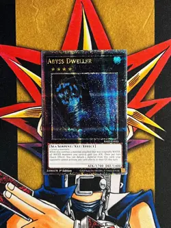 RA02-EN033 Abyss Dweller Quarter Century Secret Rare 1st Edition NM Yugioh - Image 1