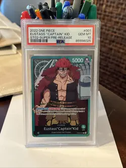 2022 One Piece Eustass Captain Kid Super Pre-Release ST02-001 PSA 10 - Image 1