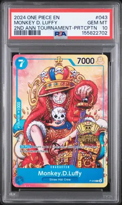 2024 ONE PIECE 2ND ANNIVERSARY PROMO P-043 Monkey D. Luffy PSA 10 GEM MINT💎 - Image 1